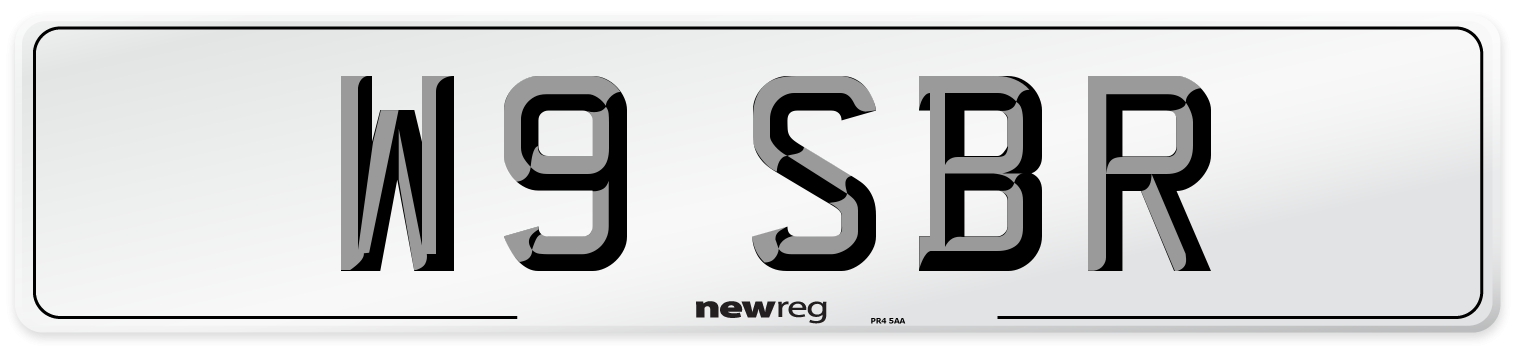 W9 SBR Number Plate from New Reg
